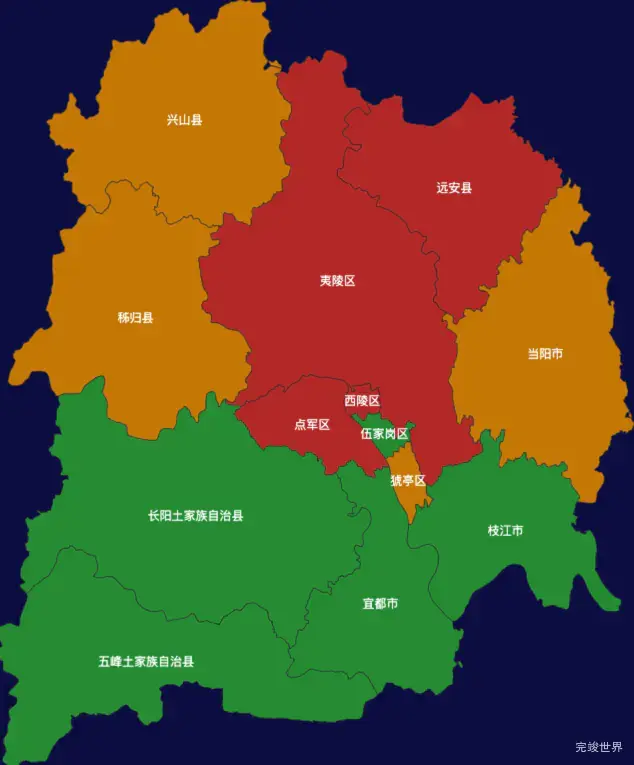 echarts宜昌市地区地图geoJson数据